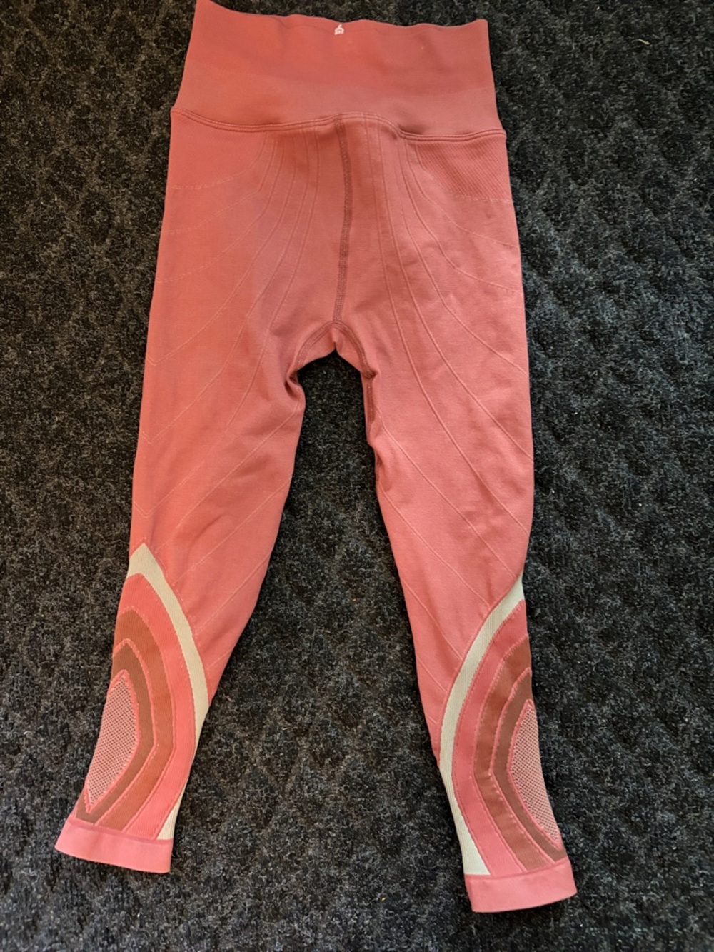 Free People Movement Dusty Rose High-Rise Leggings Contrast Panels Size XS/S